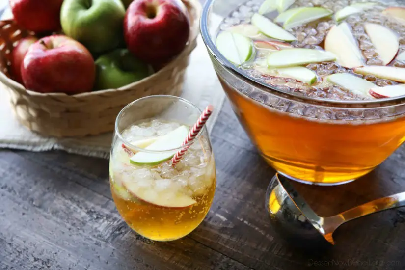 Homemade Sparkling Apple Cider tastes like Martinelli's, and serves a crowd. It's easy to make and cheap! A great non-alcoholic drink for the holidays.