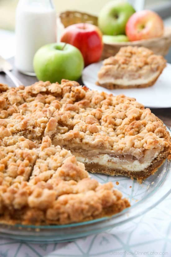 Apple Streusel Cheesecake Pie + Video Dessert Now Dinner Later