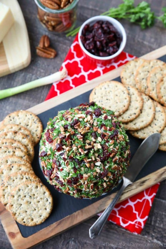 Cranberry Pecan Cheese Ball + Video Dessert Now Dinner Later
