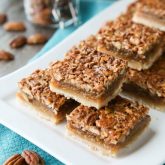 Pecan Pie Bars are made with an easy shortbread crust and delicious pecan pie filling. A crowd-pleasing Thanksgiving or Christmas dessert that will serve many guests.