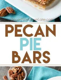 Pecan Pie Bars are made with an easy shortbread crust and delicious pecan pie filling. A crowd-pleasing Thanksgiving or Christmas dessert that will serve many guests.