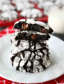 Chocolate Crinkle Cookies are soft and fudgy on their own, but these have chocolate chips added for twice the chocolatey goodness! Enjoy these Double Chocolate Crinkle Cookies for Christmas or any time of year!