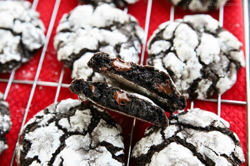 Chocolate Crinkle Cookies are soft and fudgy on their own, but these have chocolate chips added for twice the chocolatey goodness! Enjoy these Double Chocolate Crinkle Cookies for Christmas or any time of year!