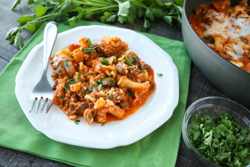 This Easy Skillet Lasagna is quick, tasty, and ready in 30 minutes! A family-friendly dinner you can make any night of the week. (+ Recipe Video!)