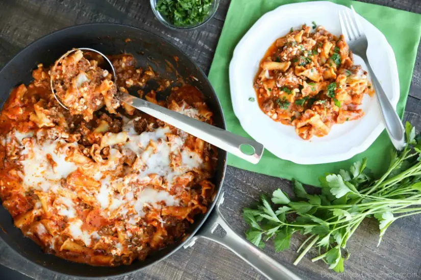This Easy Skillet Lasagna is quick, tasty, and ready in 30 minutes! A family-friendly dinner you can make any night of the week. (+ Recipe Video!)