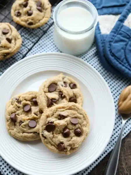 These totally irresistible Peanut Butter Chocolate Chip Cookies are chewy yet tender, and super easy to make!