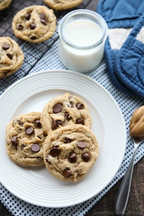 These totally irresistible Peanut Butter Chocolate Chip Cookies are chewy yet tender, and super easy to make! 