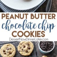 These totally irresistible Peanut Butter Chocolate Chip Cookies are chewy yet tender, and super easy to make! 