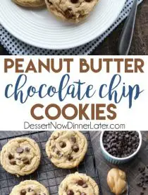 These totally irresistible Peanut Butter Chocolate Chip Cookies are chewy yet tender, and super easy to make! 