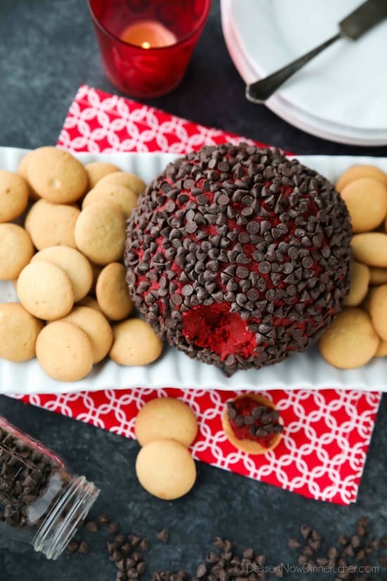 This Red Velvet Cheese Ball makes a delicious party snack or dessert. Serve it at Christmas, for Valentine's Day, or whenever. It's delicious with vanilla cookies or graham crackers.