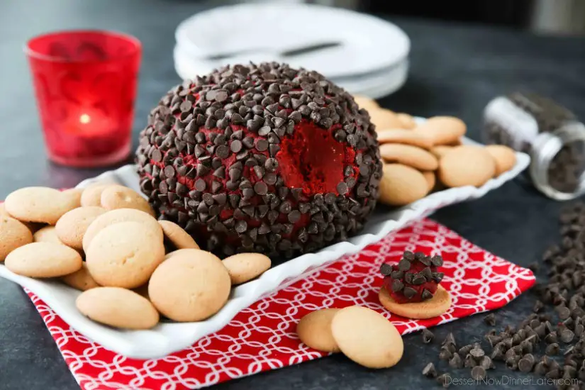 This Red Velvet Cheese Ball makes a delicious party snack or dessert. Serve it at Christmas, for Valentine's Day, or whenever. It's delicious with vanilla cookies or graham crackers.