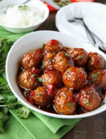 Sweet Fire Meatballs are sweet with a kick of heat and use frozen meatballs for a super easy dinner any night of the week. 