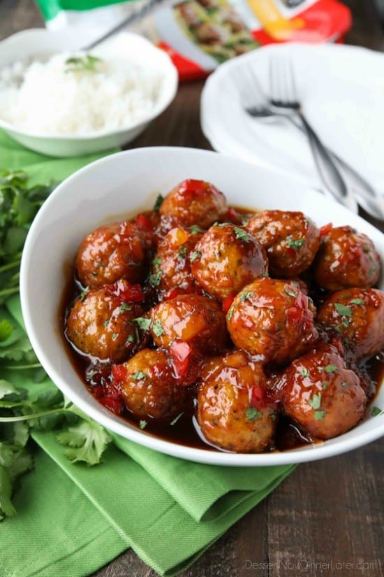 Sweet Fire Meatballs are sweet with a kick of heat and use frozen meatballs for a super easy dinner any night of the week. 