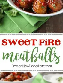 Sweet Fire Meatballs are sweet with a kick of heat and use frozen meatballs for a super easy dinner any night of the week. 