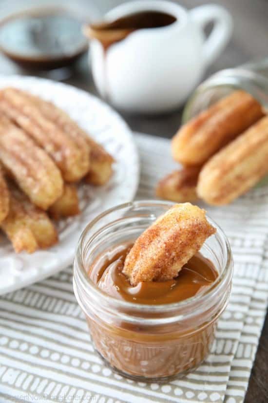 This churros recipe is super easy to make with a simple churro dough that is piped into oil and fried, then coated in cinnamon-sugar. You can enjoy these crisp, yet soft homemade churros anytime!
