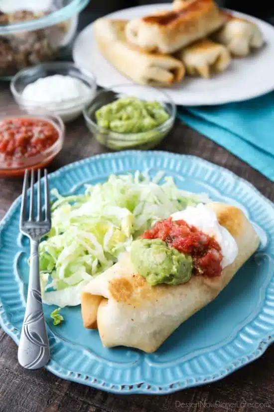 Instant Pot Chimichangas are a favorite family dinner with tender shredded beef, seasoned to perfection, and wrapped in tortillas to fry or bake. (+ Recipe Video!)