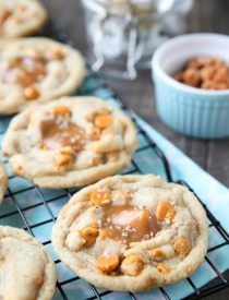 Salted Caramel Cookies are soft, chewy, and full of caramel, with just the right amount of salt. This sweet and salty dessert is one recipe you'll make again and again!