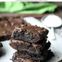 Homemade fudgy brownies are cheap and easy to make in one bowl like you would with a boxed mix from the store! Super moist and fudgy, these brownies will get eaten fast!