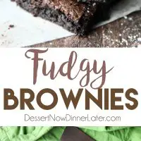 Homemade fudgy brownies are cheap and easy to make in one bowl like you would with a boxed mix from the store! Super moist and fudgy, these brownies will get eaten fast!