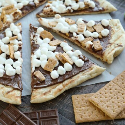 Make your dessert outside! This Grilled S'mores Pizza is an easy and delicious dessert with all the flavors of everyone's favorite campfire treat! 