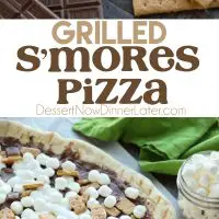 Make your dessert outside! This Grilled S'mores Pizza is an easy and delicious dessert with all the flavors of everyone's favorite campfire treat! 