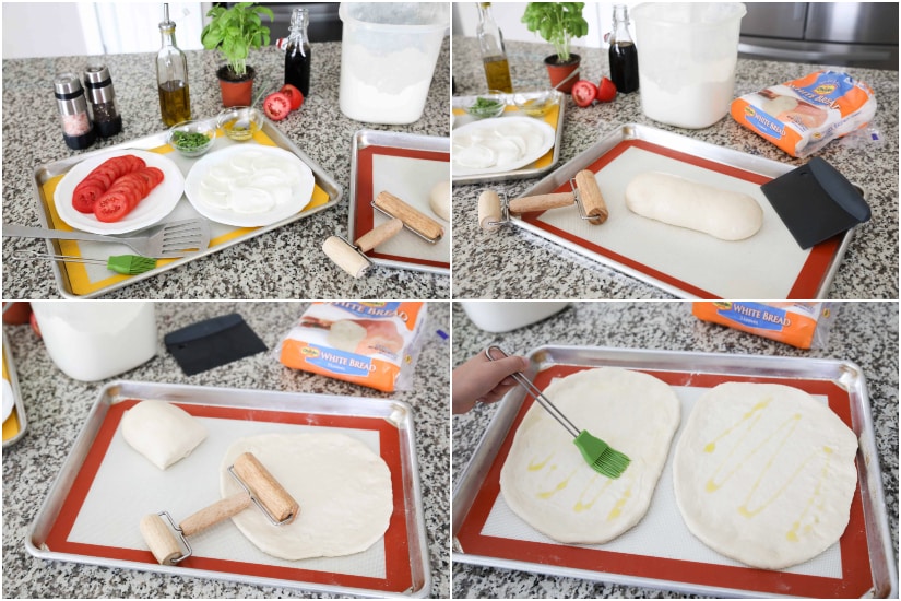 Grilled Caprese Flatbread makes a great summer dinner or appetizer. Freshly grilled bread is topped with mozzarella, tomatoes, basil, and garlic, then drizzled with a simple balsamic glaze. 