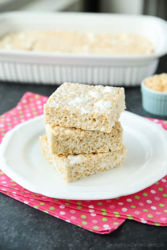 The Best Rice Krispie Treats Recipe is soft, gooey, crispy, and chewy -- and this is it! Better than the original, you won't be able to just eat one! Enjoy this classic (done right) with your family and friends. 