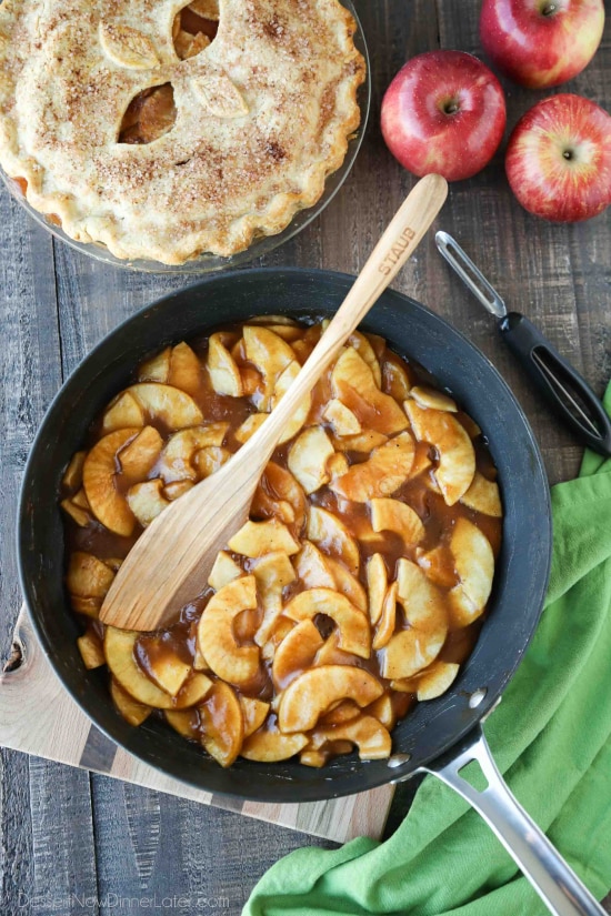 Homemade Apple Pie Filling is easy, delicious, and freezes well! Use it for apple pie, apple crisp, or any dessert that uses canned apple pie filling. Stays freezer fresh up to 12 months!