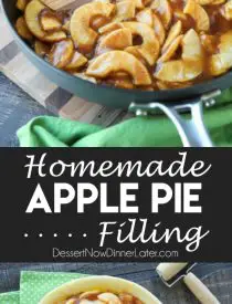 Homemade Apple Pie Filling is easy, delicious, and freezes well! Use it for apple pie, apple crisp, or any dessert that uses canned apple pie filling. Stays freezer fresh up to 12 months!