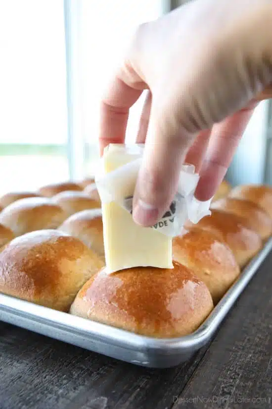 These 100% Whole Wheat Dinner Rolls are so soft, light, fluffy and moist, with a hint of honey. Make them for holidays (Thanksgiving, Christmas, Easter, etc.) or any day!