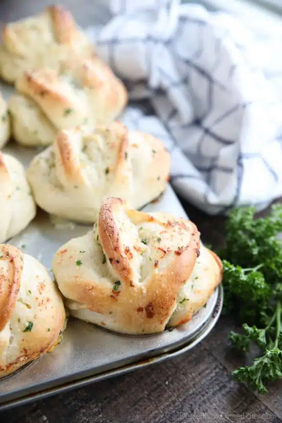 These easy Garlic Parmesan Rolls have layers of flavor to pull apart and savor in every bite. The perfect dinner rolls for holidays or any meal. You'll love these shortcut butterflake rolls. 