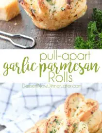These easy Garlic Parmesan Rolls have layers of flavor to pull apart and savor in every bite. The perfect dinner rolls for holidays or any meal. You'll love these shortcut butterflake rolls. 