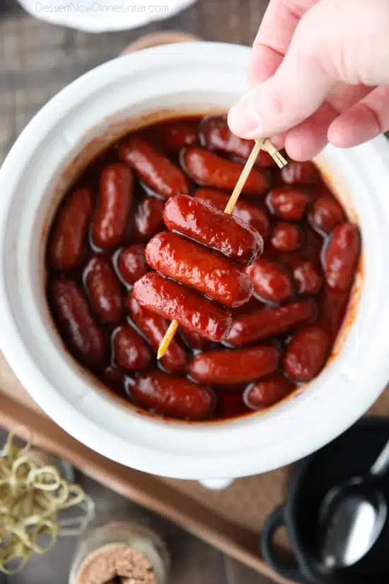 Crockpot Little Smokies + Video | Dessert Now Dinner Later