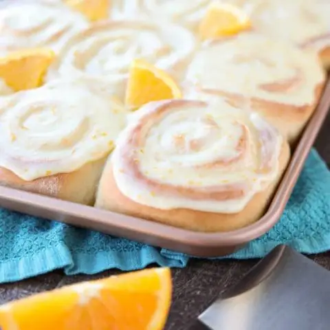 Orange Rolls are a delicious sweet roll made with a soft and fluffy potato dough filled with a zest-infused sugar and topped with a fresh orange glaze. Perfect for breakfast, weekend brunch, or holidays -- like Easter.