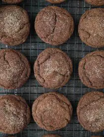 Chocolate Snickerdoodles - soft and chewy chocolate cookies are coated in cinnamon-sugar and baked to perfection.