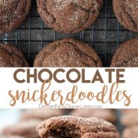 Chocolate Snickerdoodles - soft and chewy chocolate cookies are coated in cinnamon-sugar and baked to perfection.
