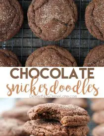 Chocolate Snickerdoodles - soft and chewy chocolate cookies are coated in cinnamon-sugar and baked to perfection.