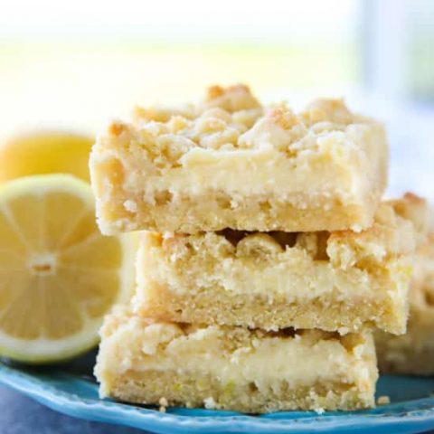 Lemon Crumb Bars have a lightly sweet and buttery cookie base that doubles as the crumb topping, and an easy creamy lemon filling in the center. A delicious bar dessert that is a great substitute for pie.