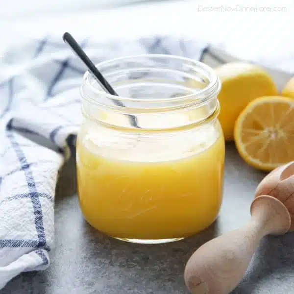 This fast and easy Microwave Lemon Curd is thick and creamy, and cooked in only 5 minutes or less. Use it in pies, tarts, cream puffs, cakes, and more!