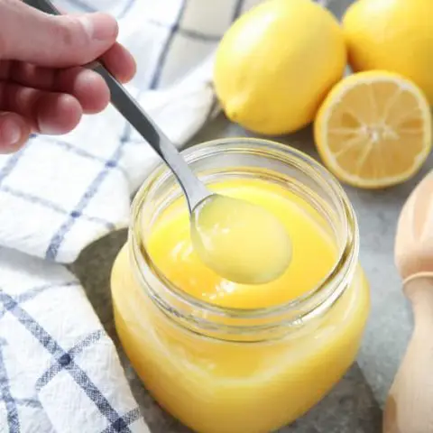 This fast and easy Microwave Lemon Curd is thick and creamy, and cooked in only 5 minutes or less. Use it in pies, tarts, cream puffs, cakes, and more!