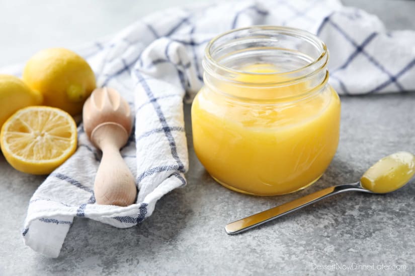This fast and easy Microwave Lemon Curd is thick and creamy, and cooked in only 5 minutes or less. Use it in pies, tarts, cream puffs, cakes, and more!