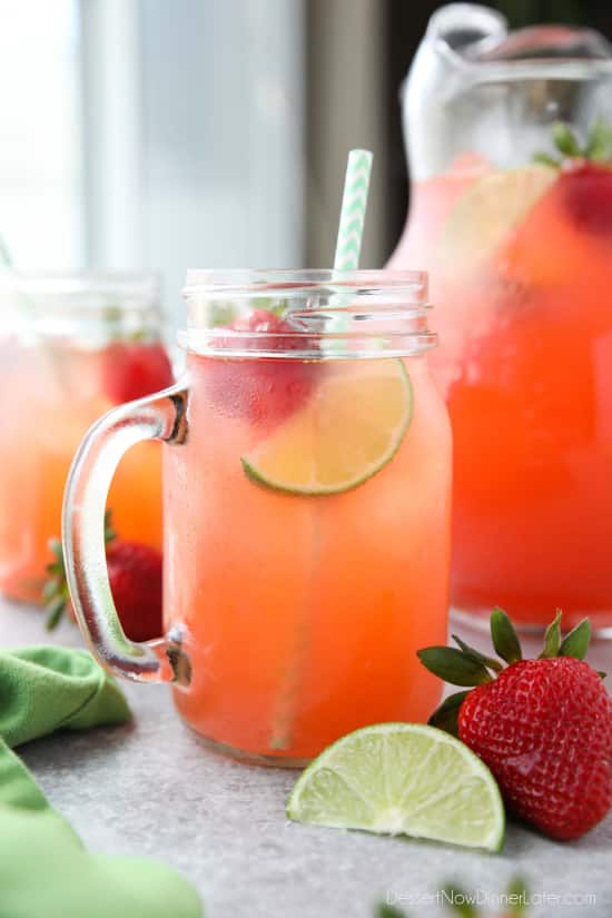 Strawberry Agua Fresca (agua fresca de fresa) is an easy Mexican drink of refreshing fruit water that is lightly sweetened and uses fresh summer strawberries.