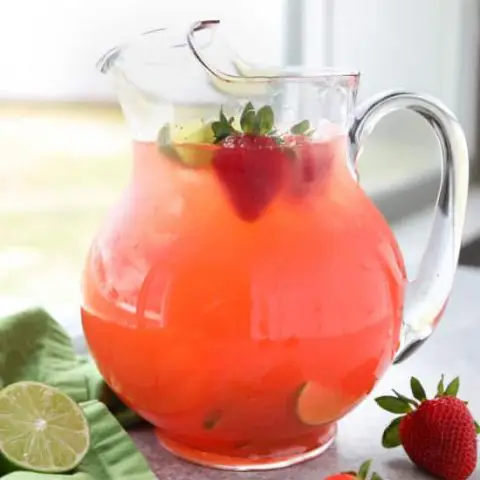 Strawberry Agua Fresca (agua fresca de fresa) is an easy Mexican drink of refreshing fruit water that is lightly sweetened and uses fresh summer strawberries.