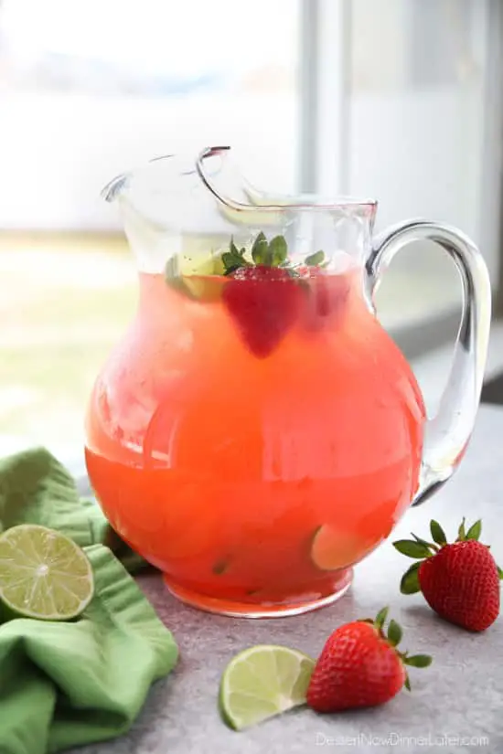 Strawberry Agua Fresca (agua fresca de fresa) is an easy Mexican drink of refreshing fruit water that is lightly sweetened and uses fresh summer strawberries.