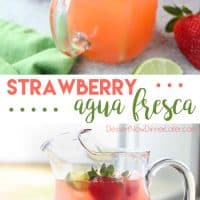 Strawberry Agua Fresca (agua fresca de fresa) is an easy Mexican drink of refreshing fruit water that is lightly sweetened and uses fresh summer strawberries.