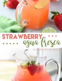 Strawberry Agua Fresca (agua fresca de fresa) is an easy Mexican drink of refreshing fruit water that is lightly sweetened and uses fresh summer strawberries.