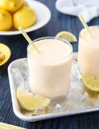 This copycat Chick-Fil-A frosted lemonade recipe is creamy and sweet with the wonderful tang of lemon. A delicious frozen drink that turns lemonade into a fruit milkshake. Perfect for summer!﻿