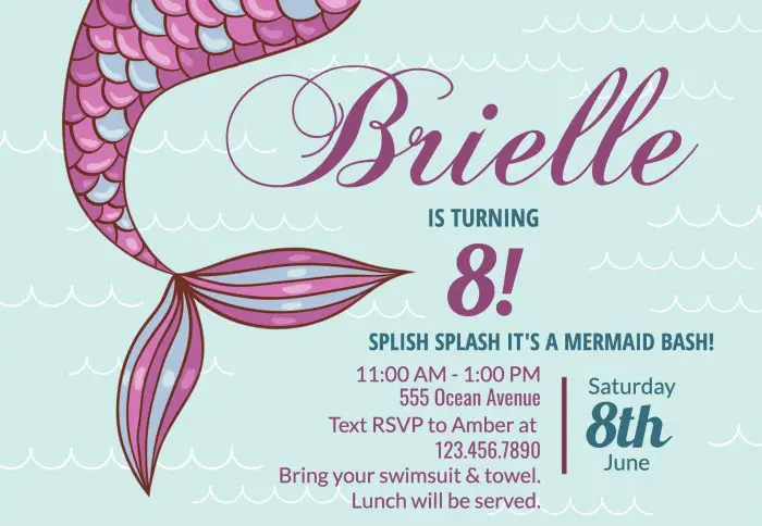 Free Customizable Mermaid Birthday Invitations
