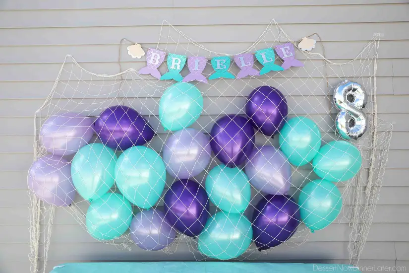 Mermaid Party Decorations - Fish Net, Balloons, Banner