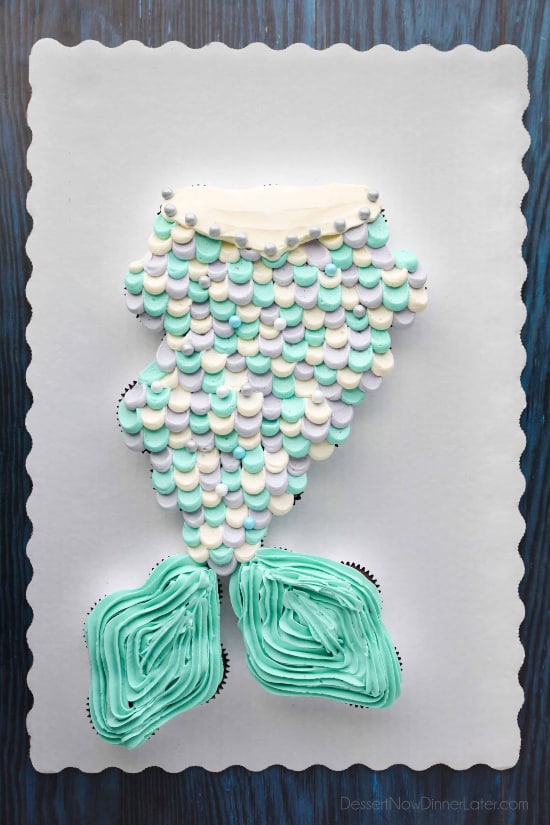 Pull-Apart Mermaid Tail Cupcake Cake (Step-by-Step Tutorial)